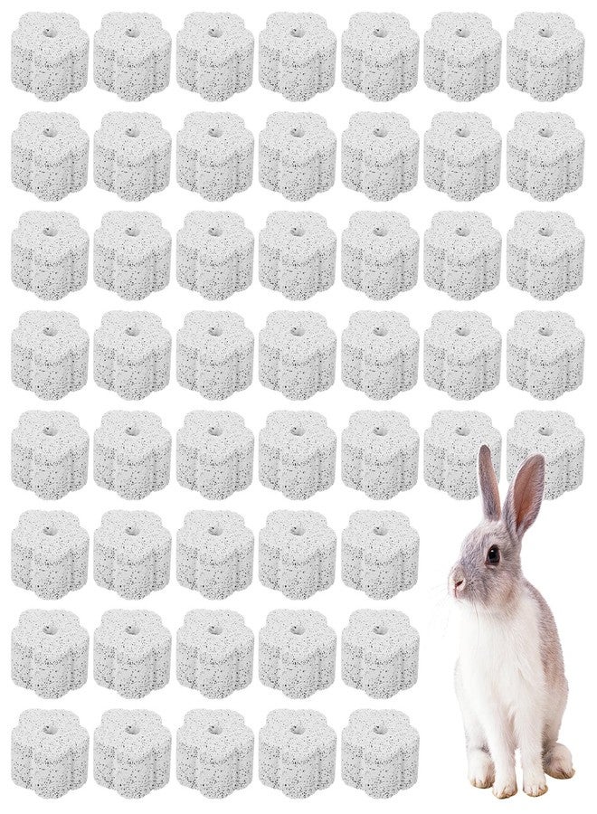 xozeooeu 50 Pcs Small Animal Lava Bites, Mineral Calcium Chew T Blocks for Teeth Grinding, Flower Shape for Hamster, Chinchilla, Rabbit, Guinea Pig - Image 1